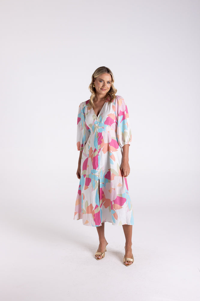 3152 - ANNA PRINT MIDI DRESS