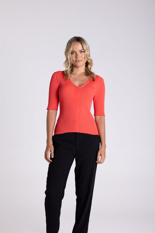 3166 - V NECK RIB TOP