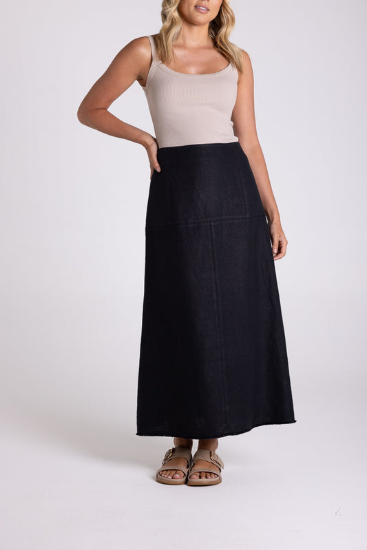 3178 - LINEN TWEED MIDI SKIRT