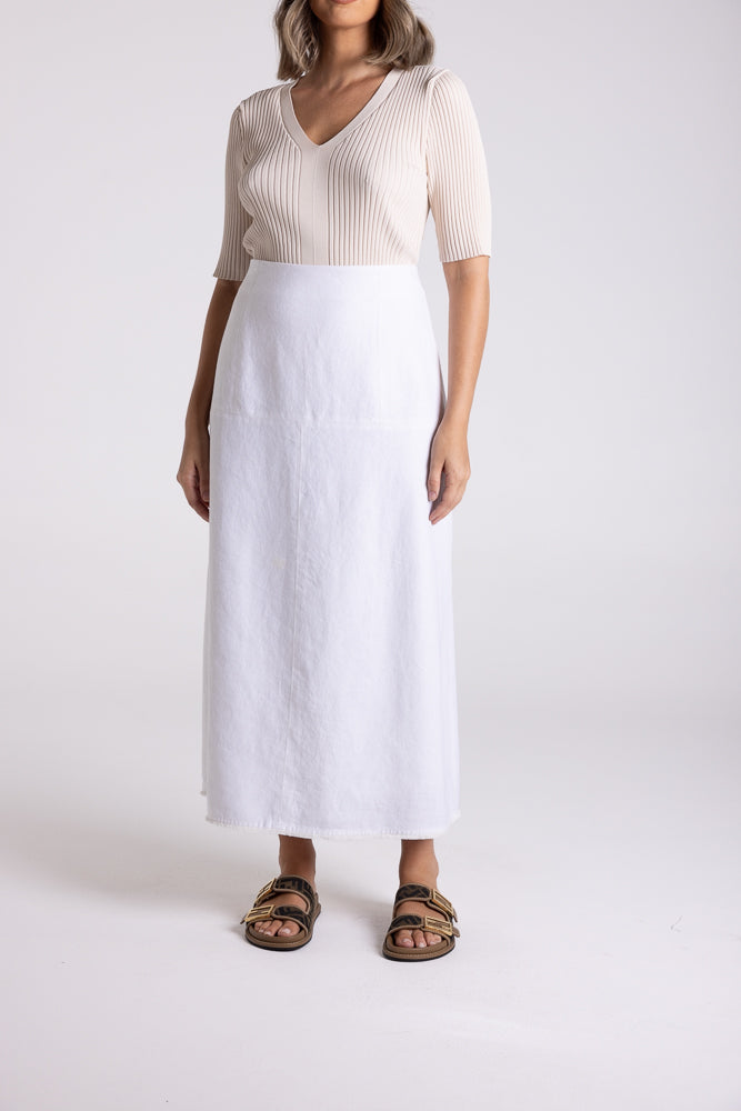 3178 - LINEN TWEED MIDI SKIRT