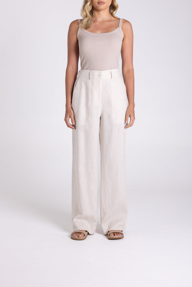 3179 - WIDE LEG LINEN PANT