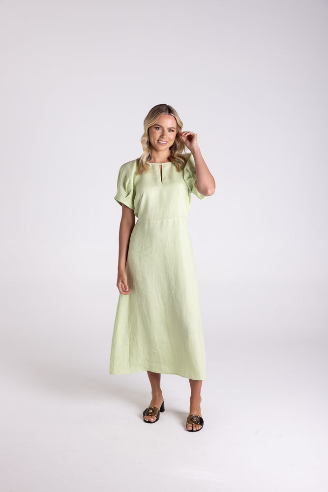 3185 - LINEN MIDI DRESS