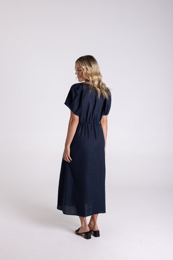 3185 - LINEN MIDI DRESS