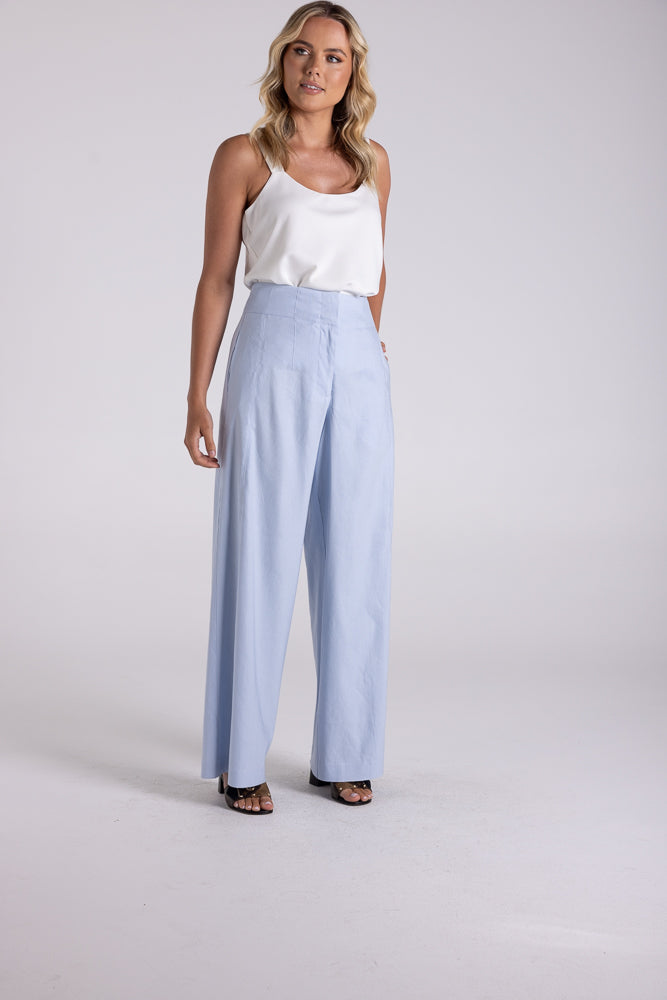 3190 - LINEN VISCOSE WIDE LEG PANT