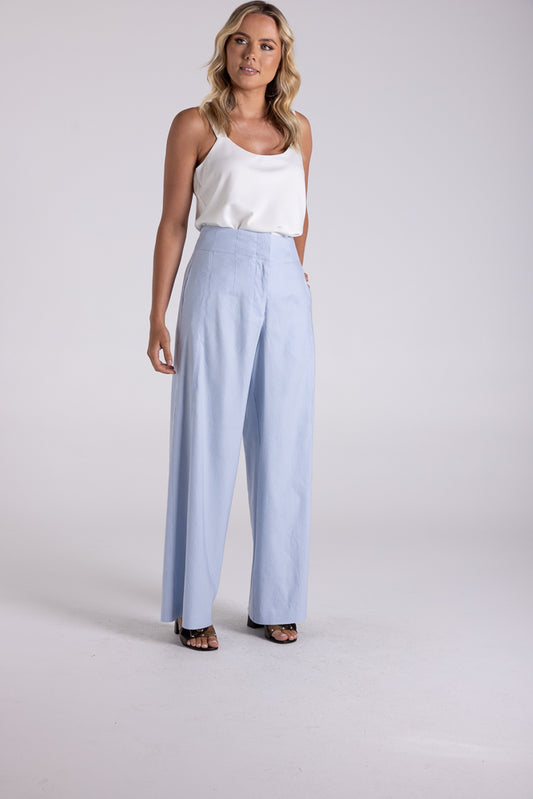 3190 - LINEN VISCOSE WIDE LEG PANT