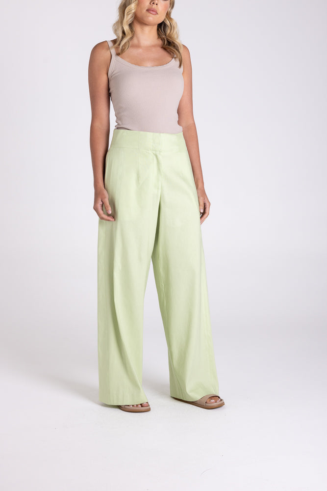 3190 - LINEN VISCOSE WIDE LEG PANT