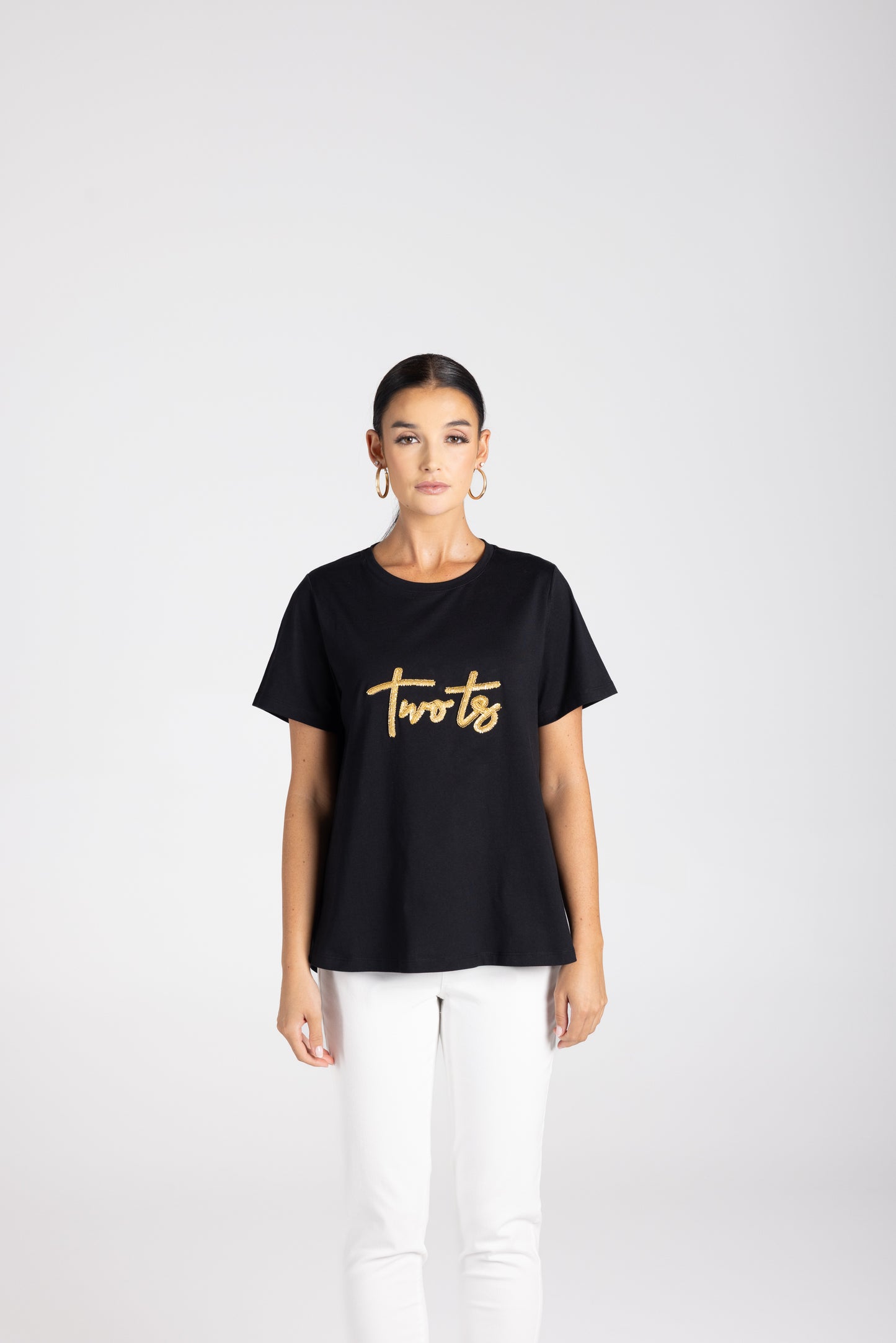 3230 - Crew-Neck Beaded Logo T-Shirt