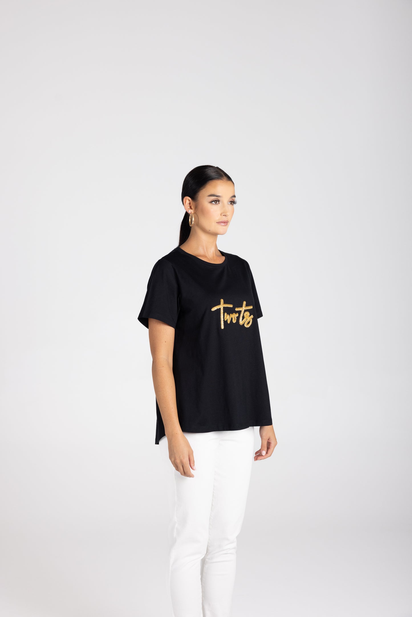 3230 - Crew-Neck Beaded Logo T-Shirt