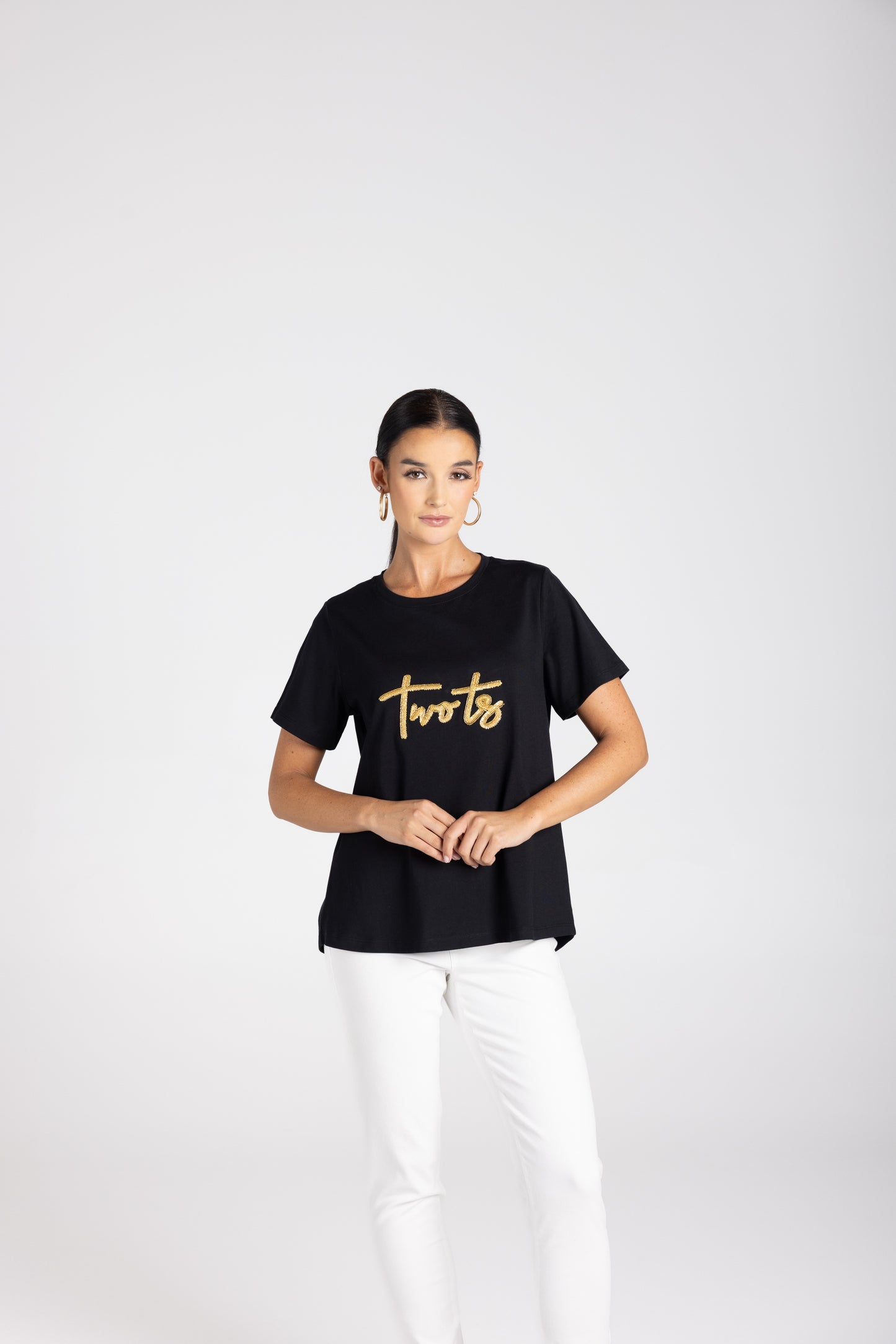 3230 - Crew-Neck Beaded Logo T-Shirt