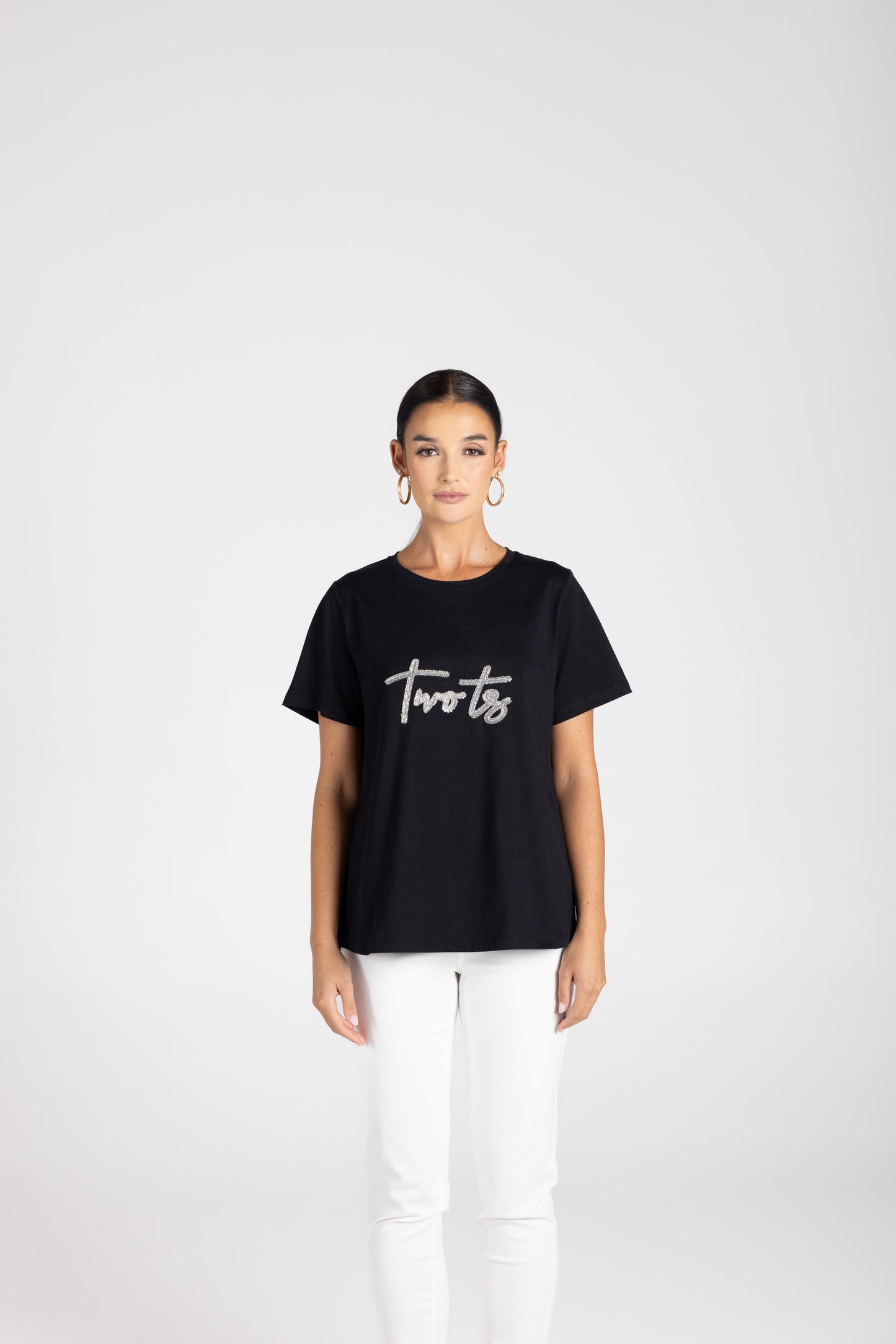 3230 - Crew-Neck Beaded Logo T-Shirt