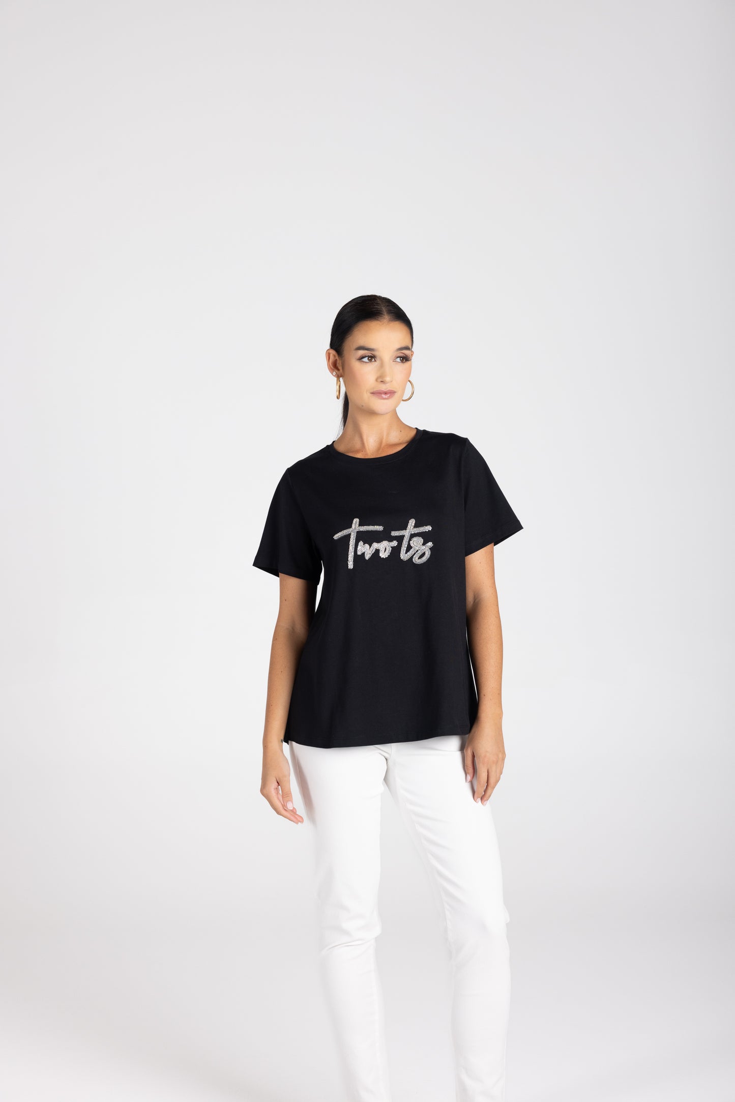 3230 - Crew-Neck Beaded Logo T-Shirt