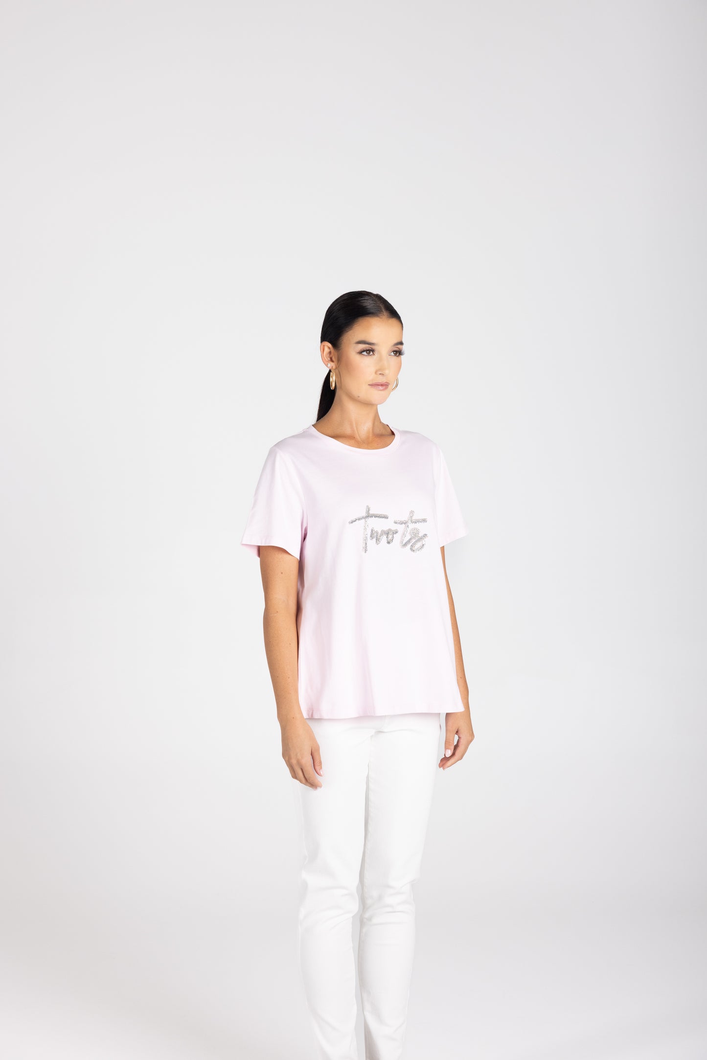 3230 - Crew-Neck Beaded Logo T-Shirt