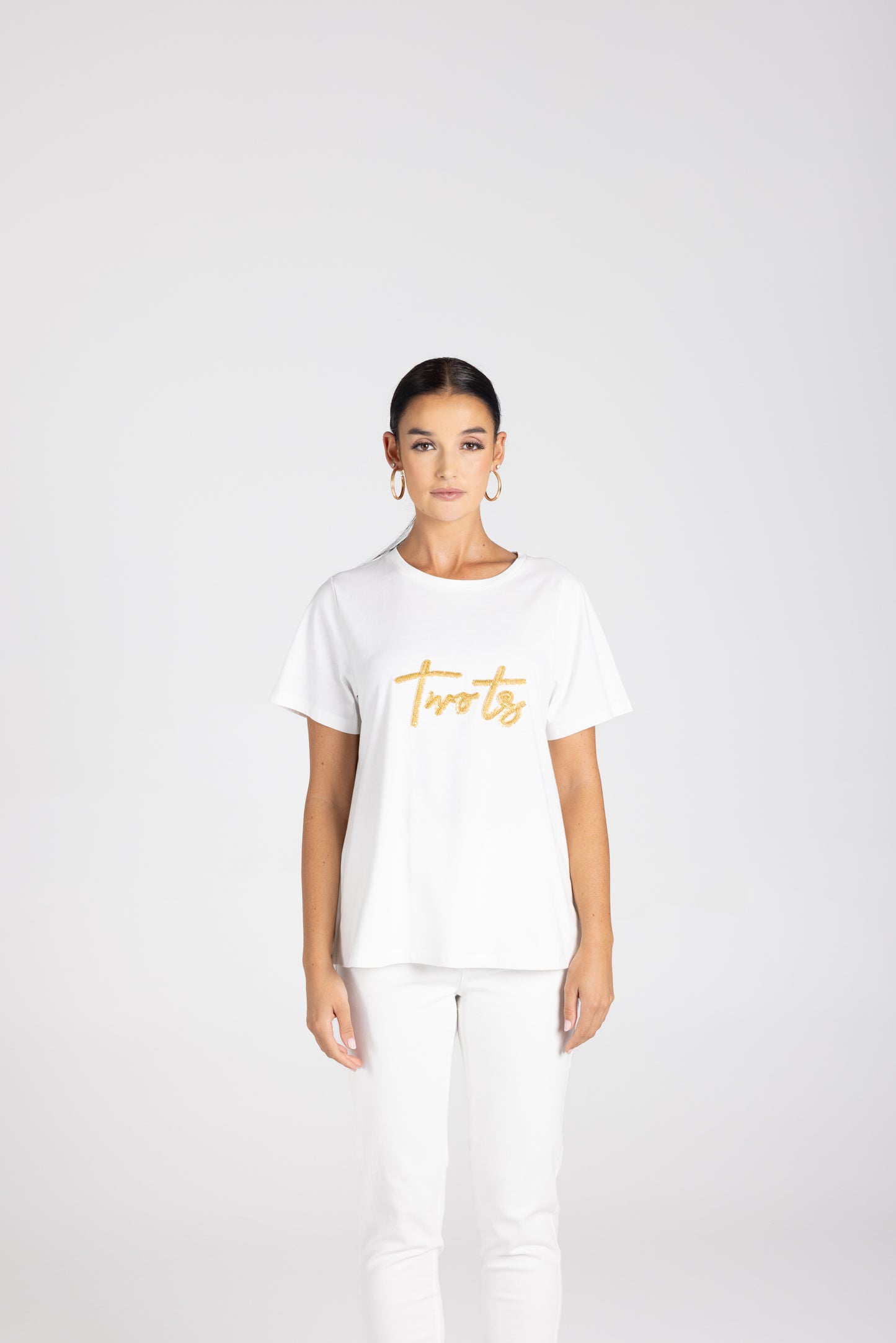 3230 - Crew-Neck Beaded Logo T-Shirt