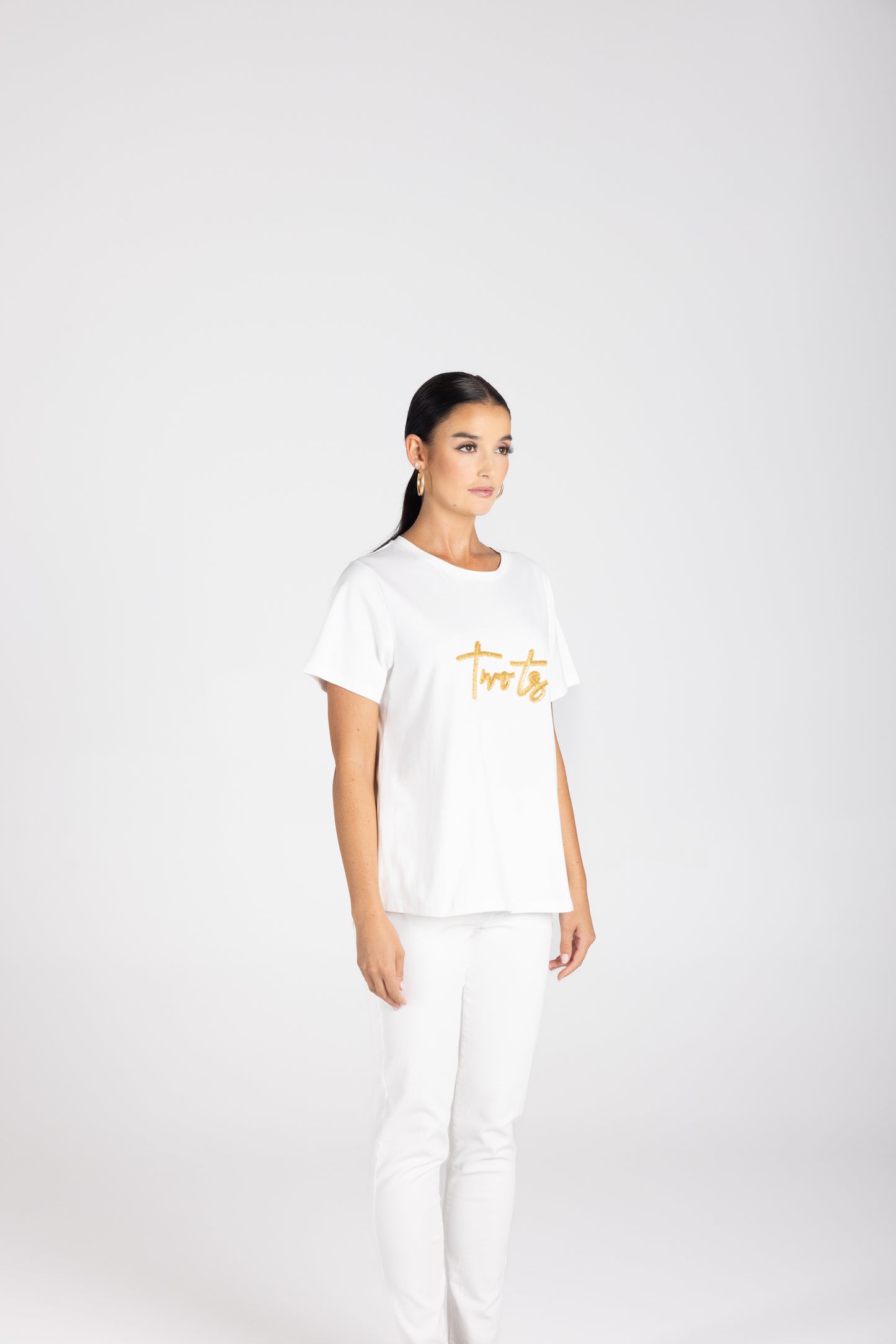 3230 - Crew-Neck Beaded Logo T-Shirt