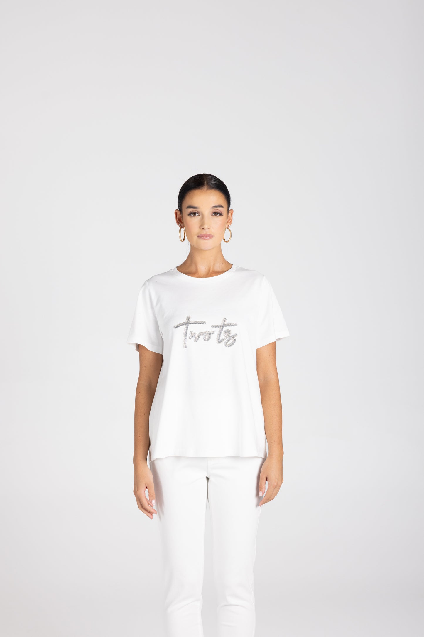 3230 - Crew-Neck Beaded Logo T-Shirt