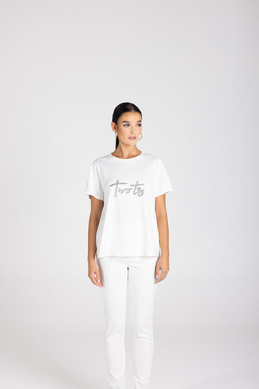 3230 - Crew-Neck Beaded Logo T-Shirt