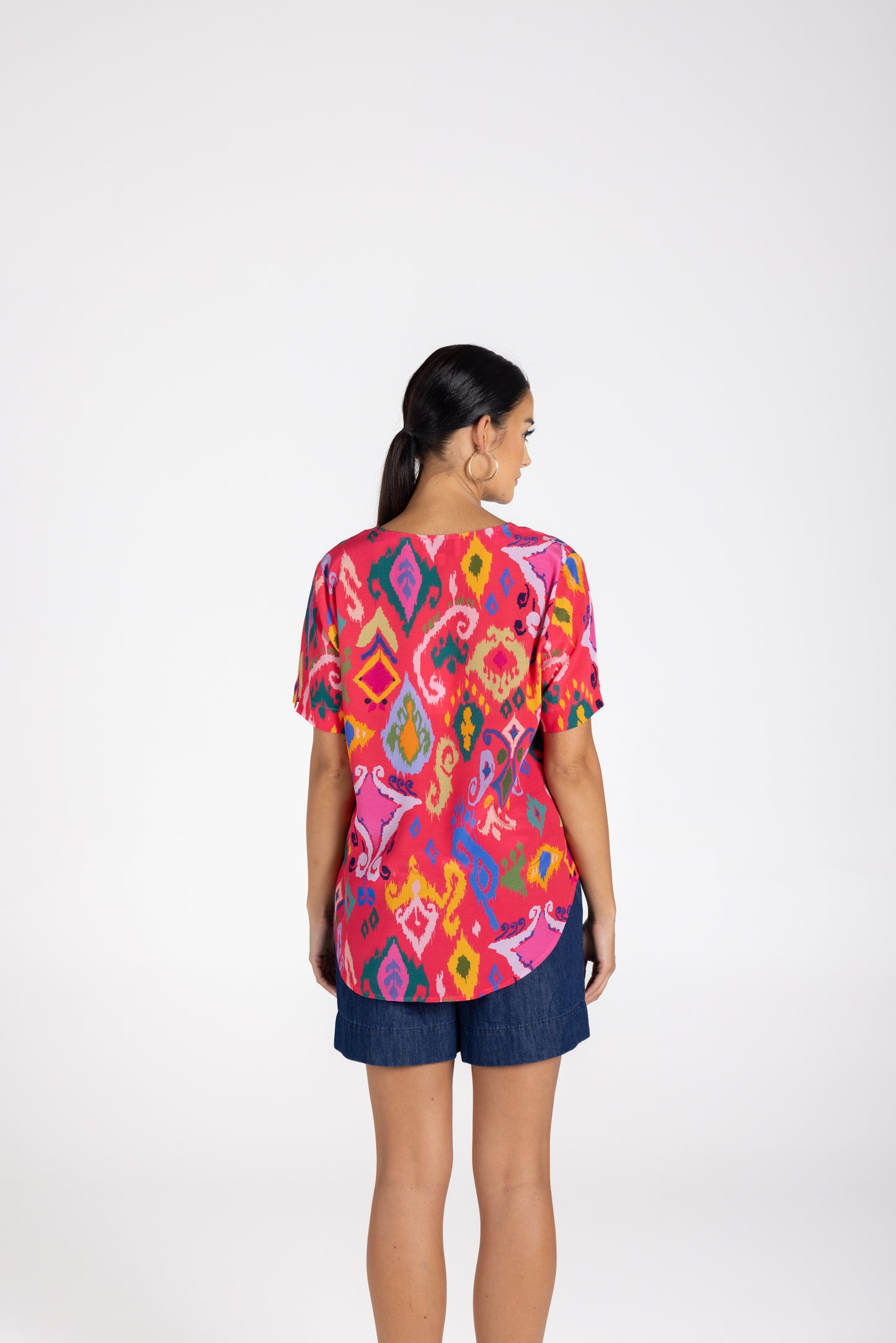 3233 - Ikat Print Top