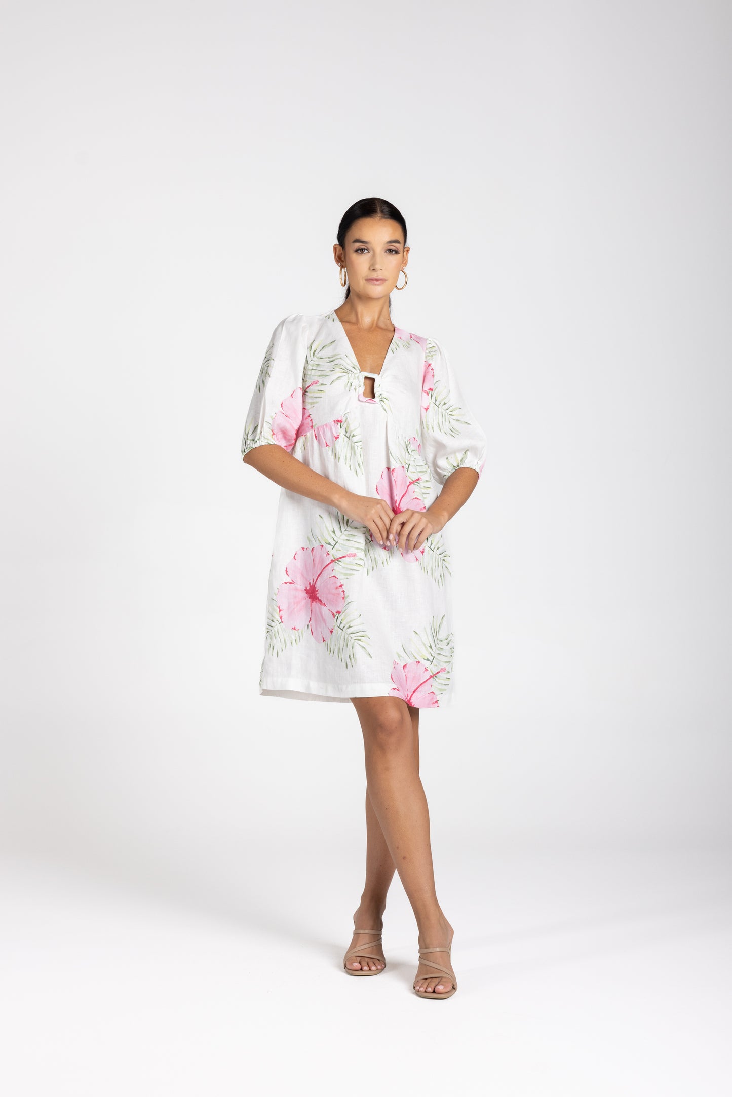 3236 - Tropical Print Short Dress