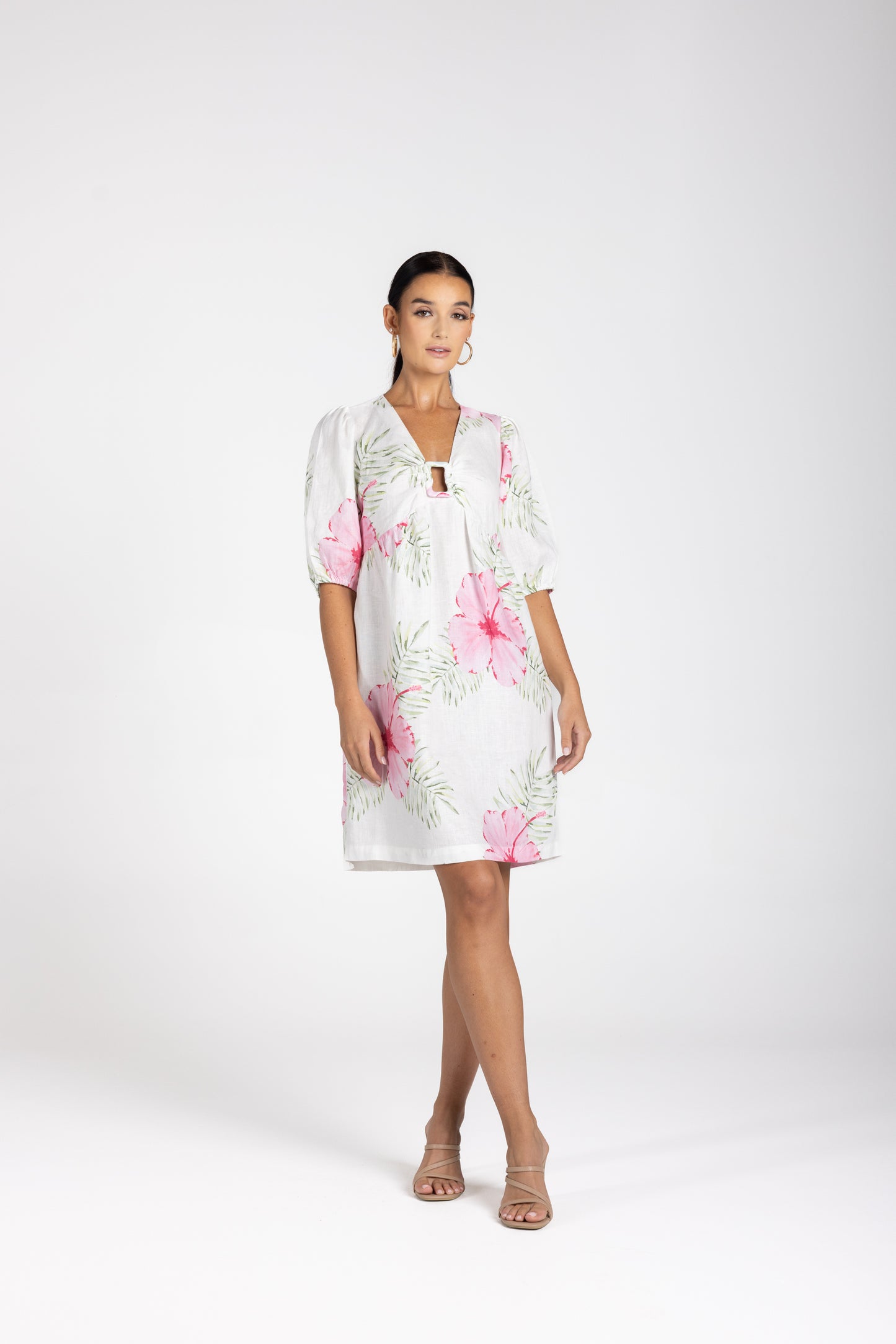 3236 - Tropical Print Short Dress