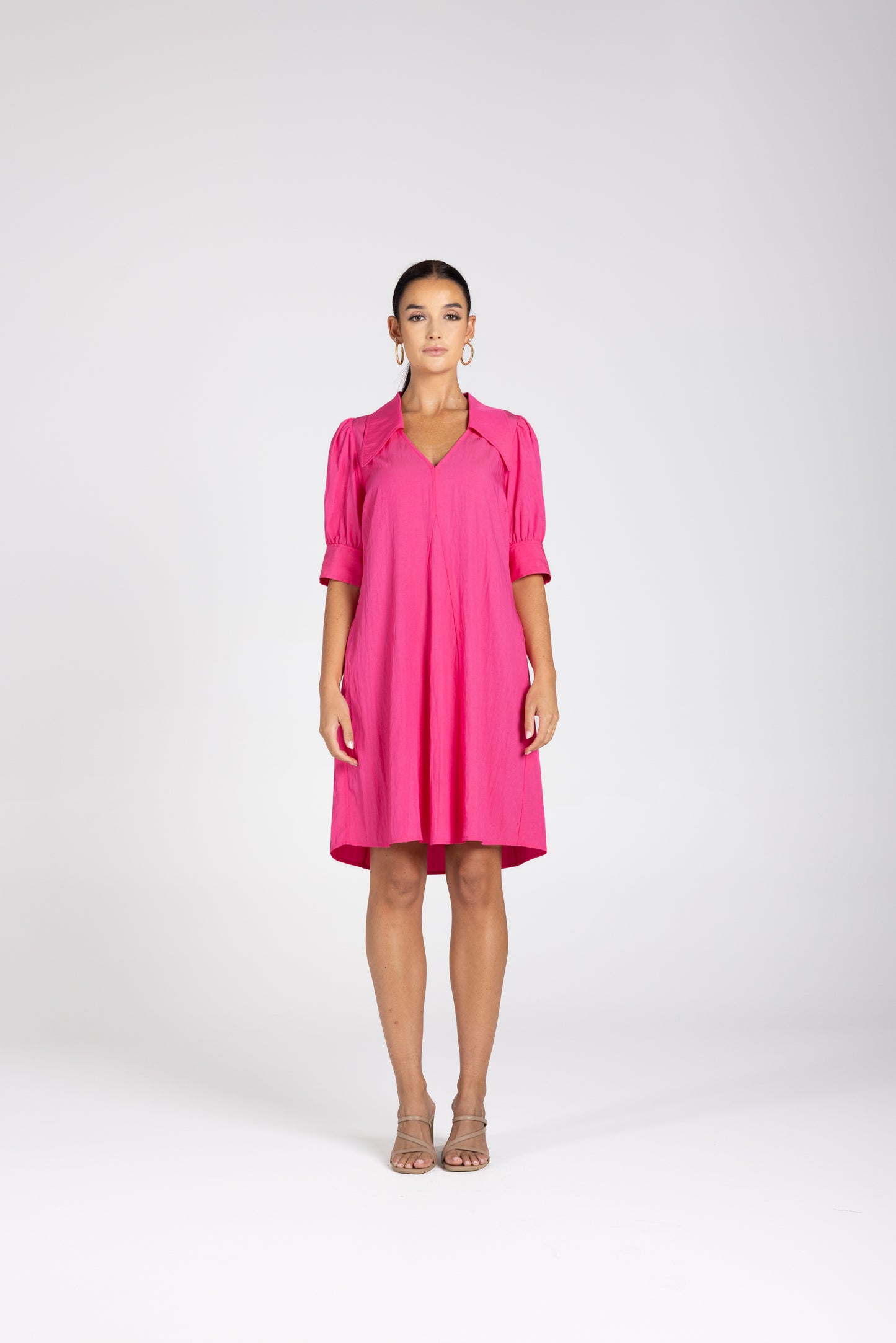 3240 - V Neck dress W/Collar