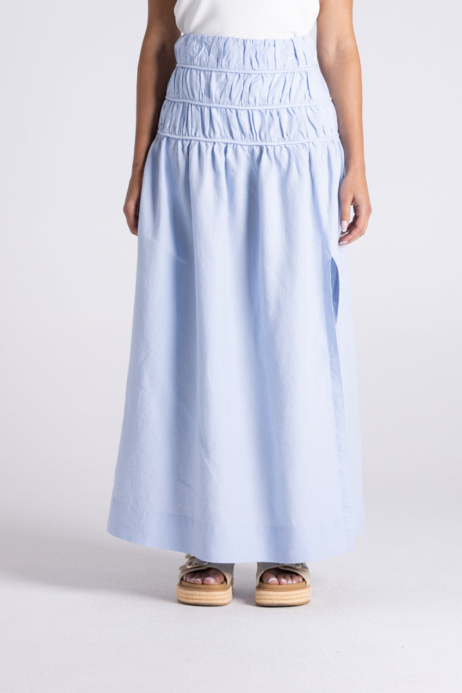 GATHERED MIDI SKIRT