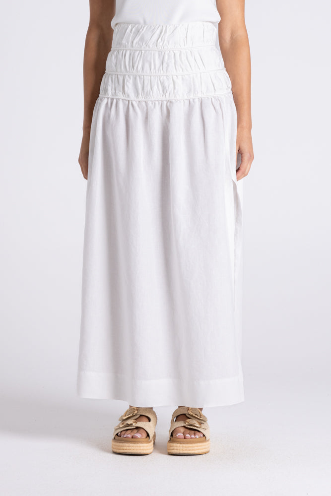 GATHERED MIDI SKIRT