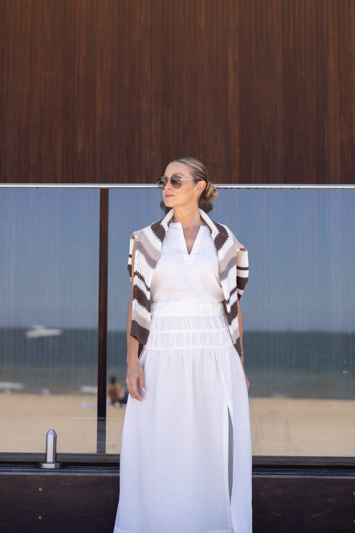 GATHERED MIDI SKIRT