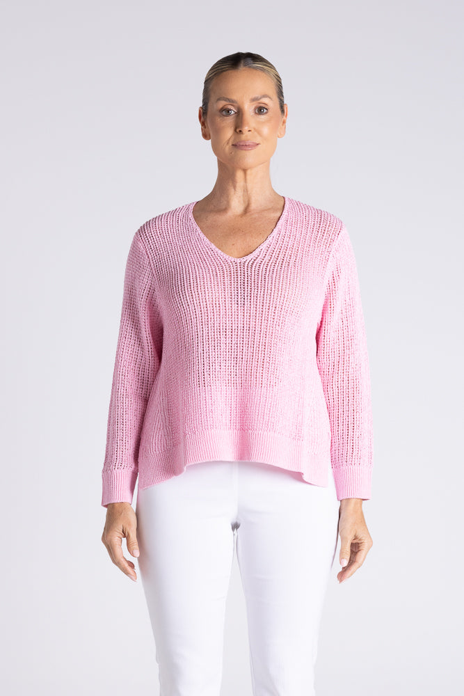 V NECK TAPE YARN KNIT