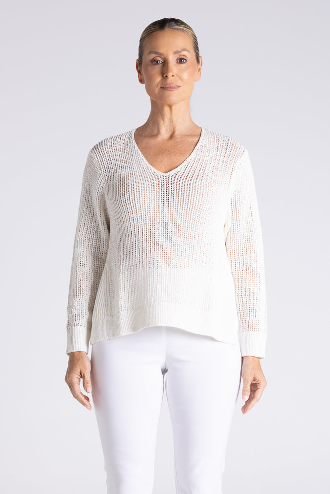 V NECK TAPE YARN KNIT