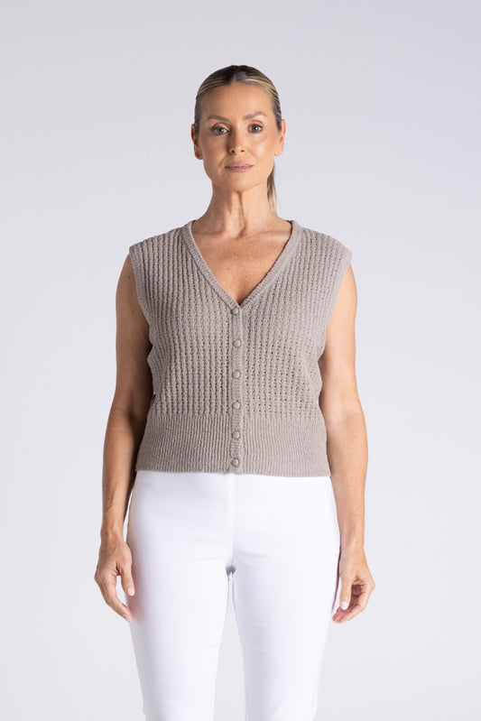 BOUCLE KNITTED VEST