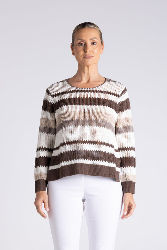 STRIPE TAPE YARN KNIT