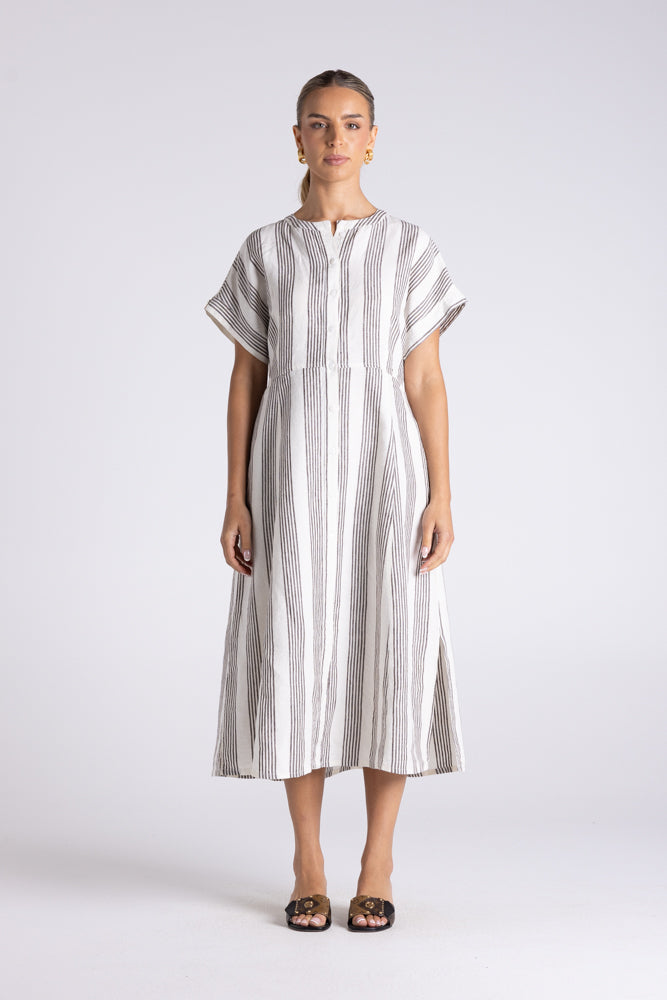 MINI STRIPE MIDI DRESS
