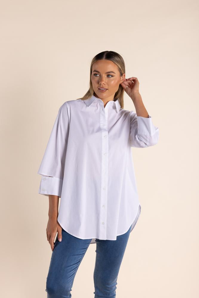 2807 - WHITE SHIRT W/CUFF DETAIL