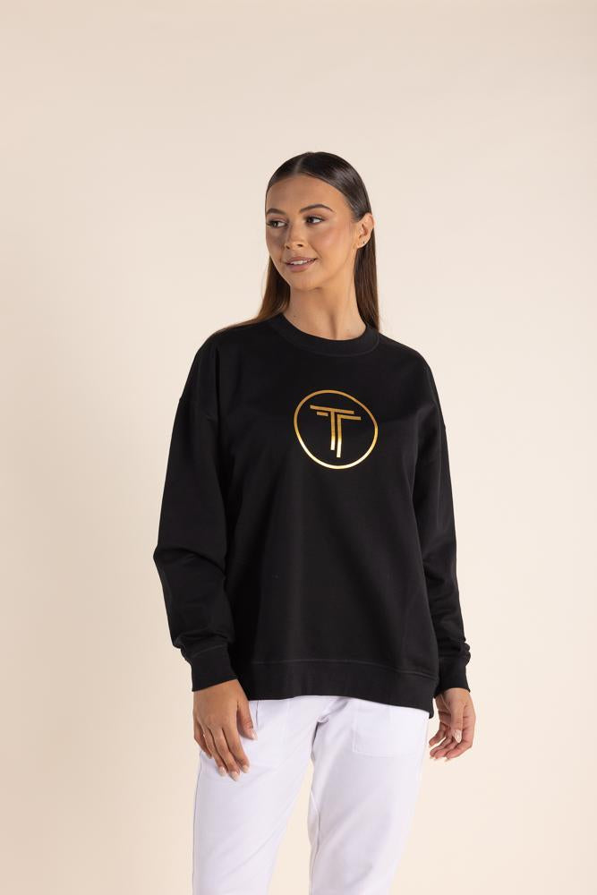 2811 - OVERSIZED SWEAT W/METALIC LOGO
