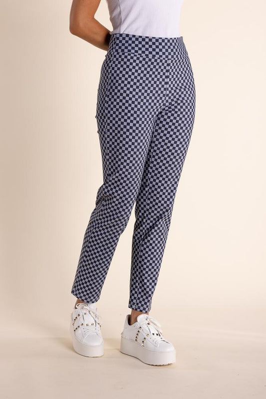 2822 - 7/8 GINGHAM PULL ON PANT