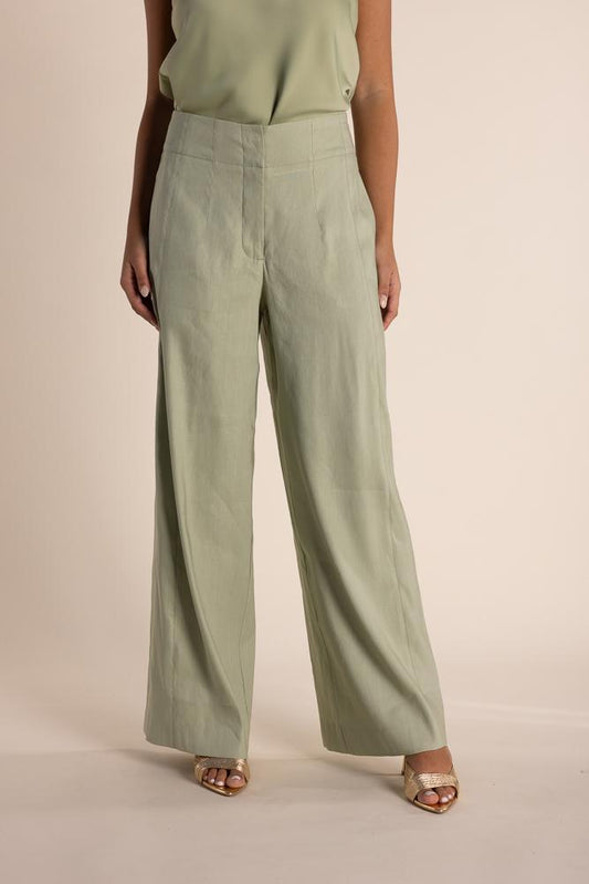 2830 - LINEN MIX WIDE LEG PANT