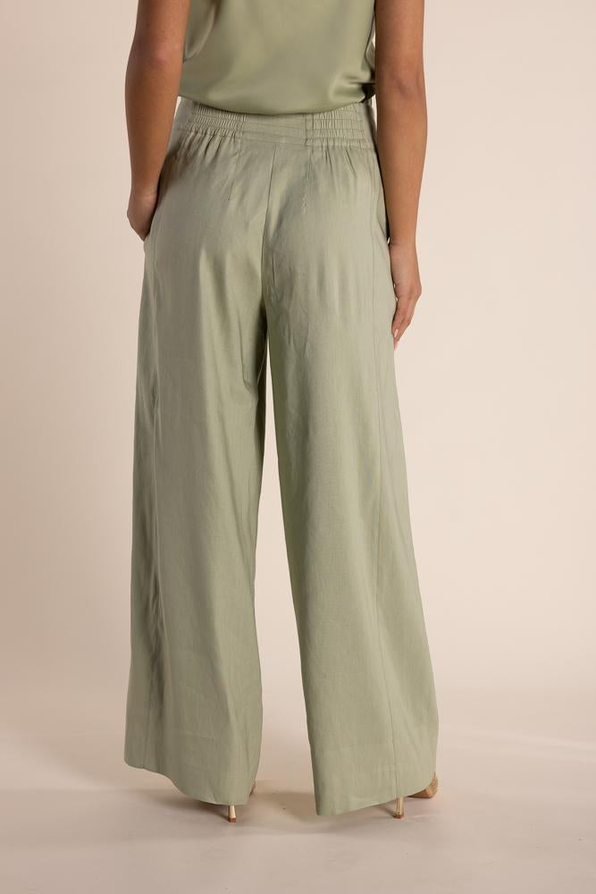 2830 - LINEN MIX WIDE LEG PANT