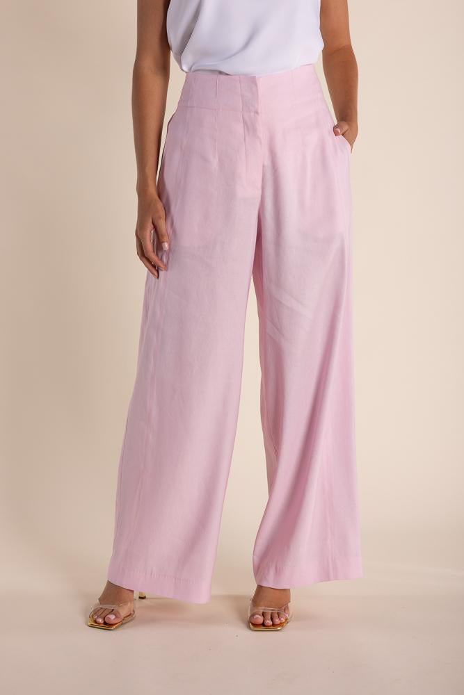2830 - LINEN MIX WIDE LEG PANT