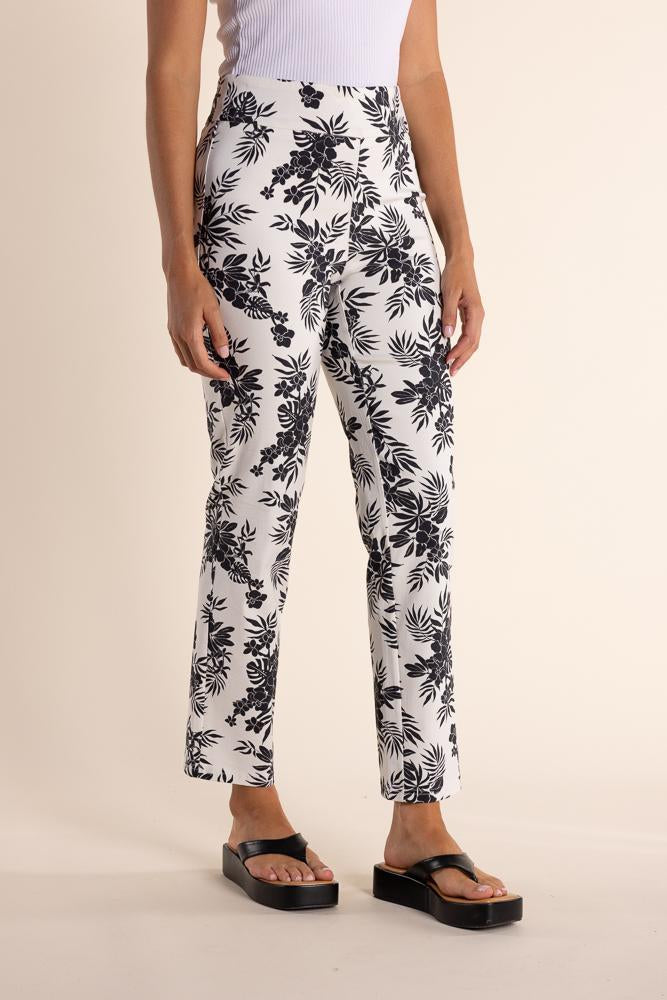 2834 - 7/8 LEAF PRINT-PULL ON PANT