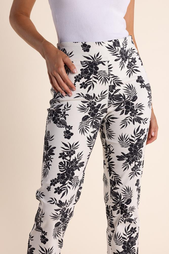 2834 - 7/8 LEAF PRINT-PULL ON PANT
