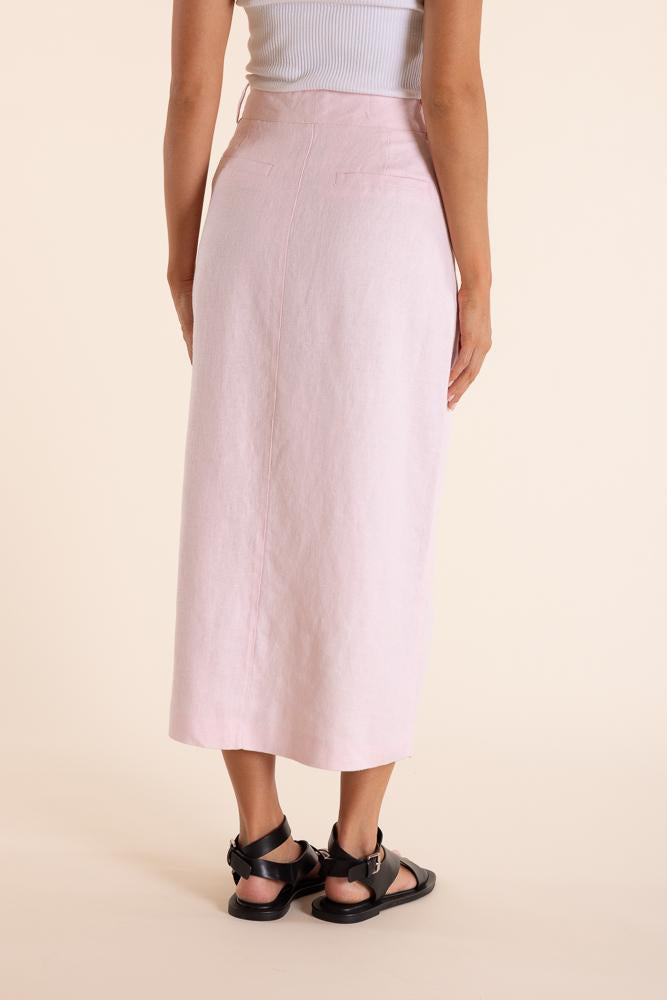 2848 - LINEN MIDI SKIRT-TEXTURED LINEN