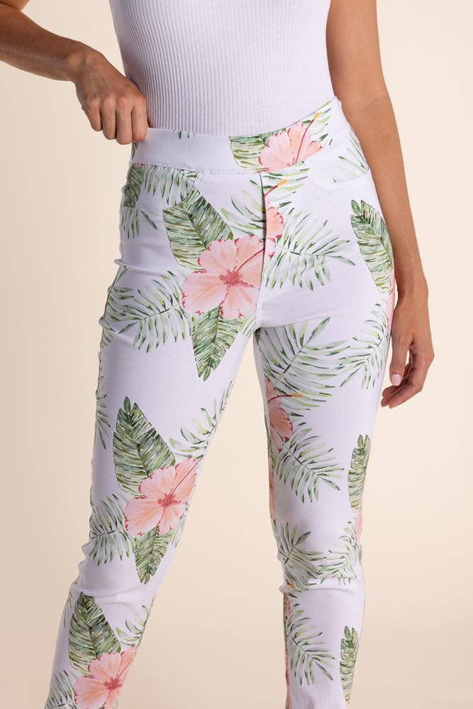 2856 - TROPICAL PRINT PULL ON PANT