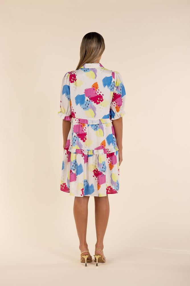 2861 - ART PRINT TIERED DRESS