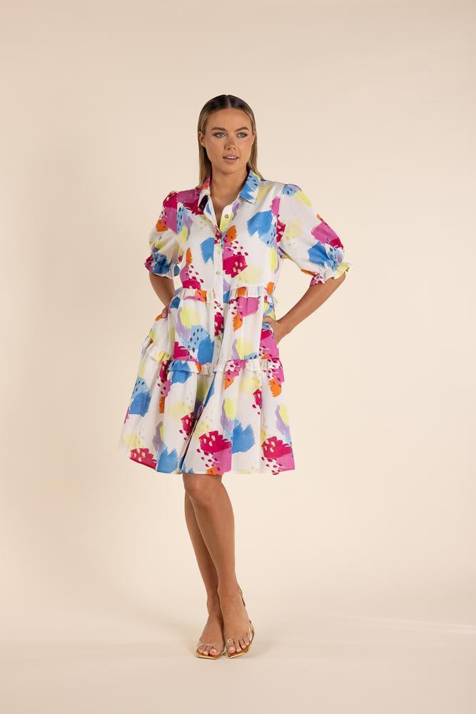 2861 - ART PRINT TIERED DRESS