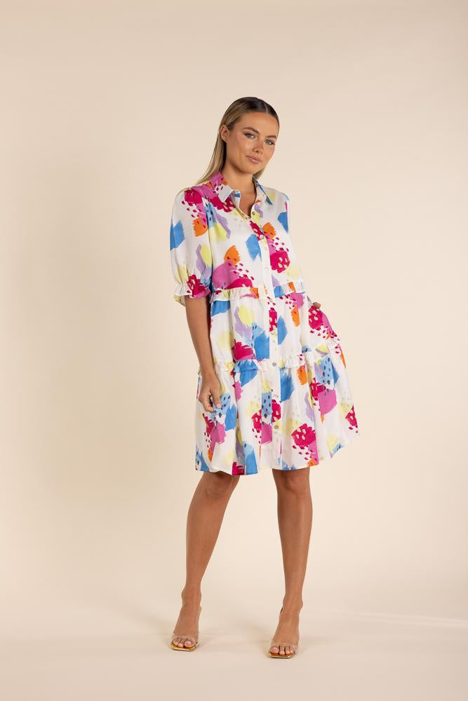 2861 - ART PRINT TIERED DRESS