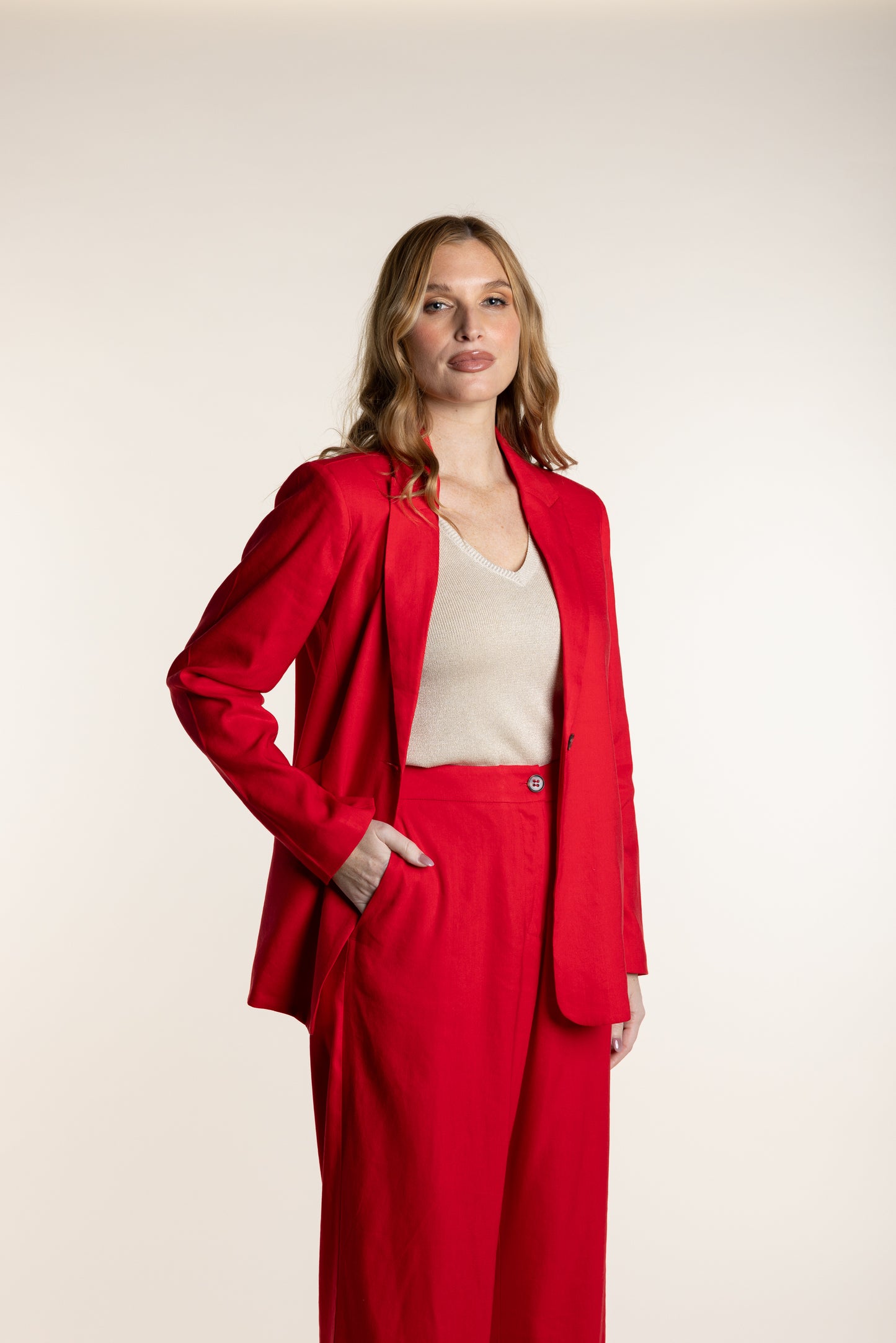 2728 Linen Blazer - Single Breasted