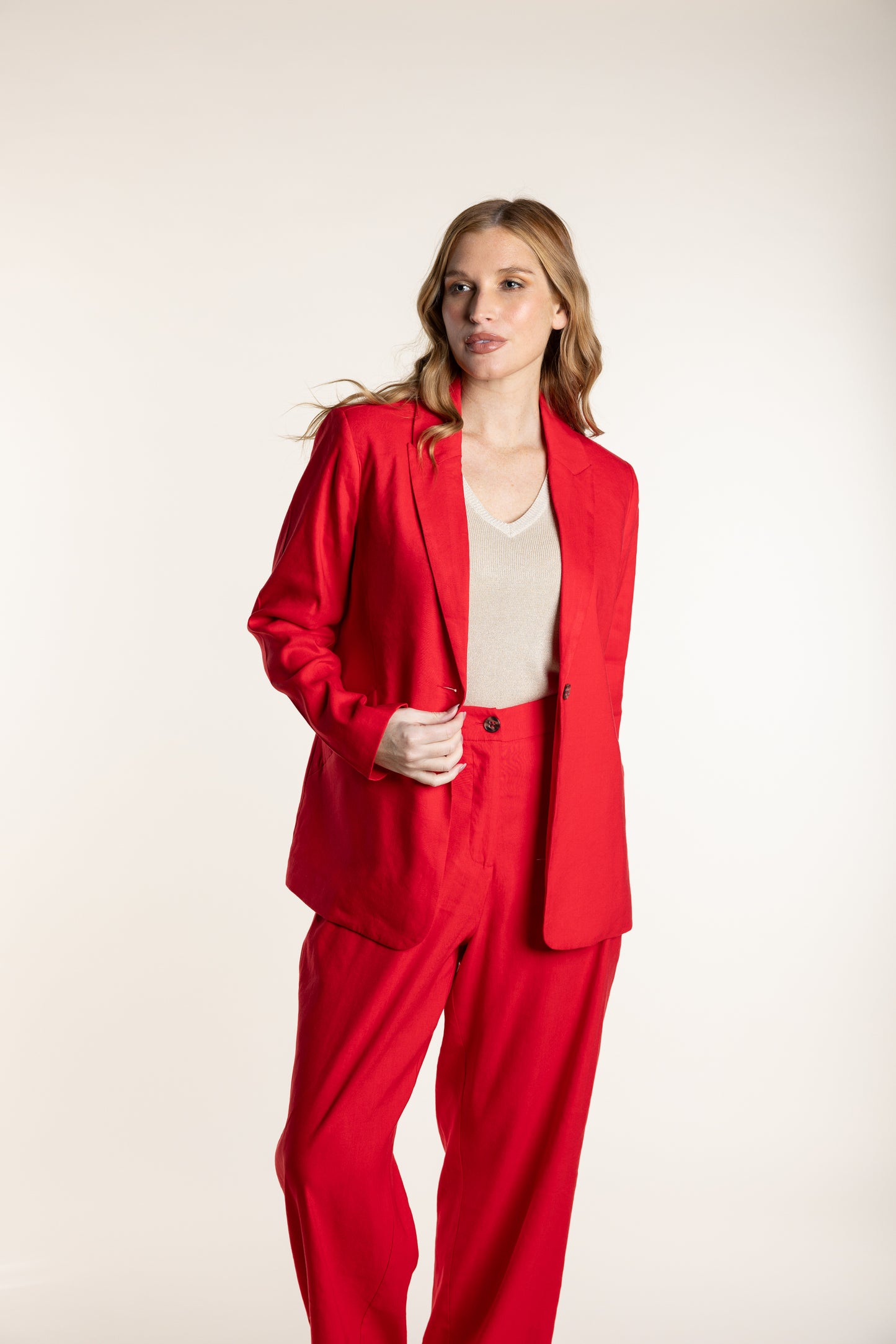 2728 Linen Blazer - Single Breasted
