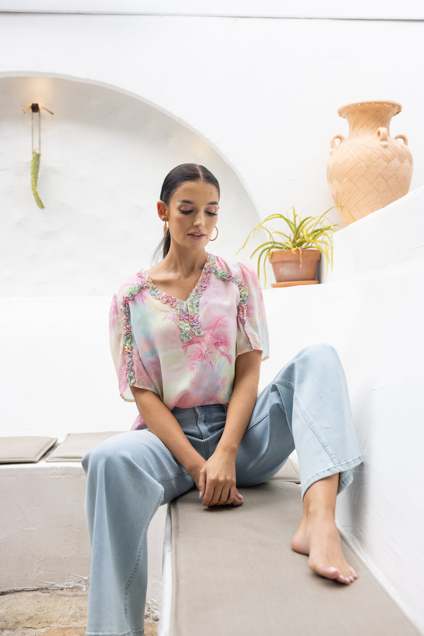 3204 - Sunset Ruffle Top