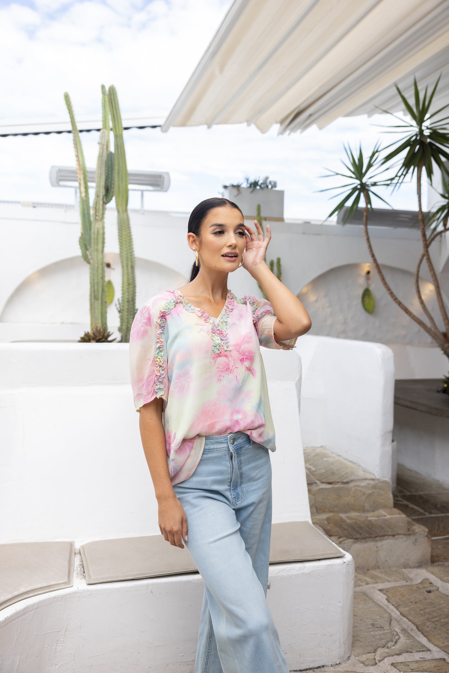 3204 - Sunset Ruffle Top