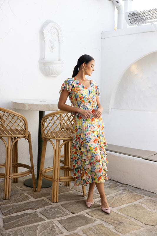 3224 - Christine Print Midi Dress